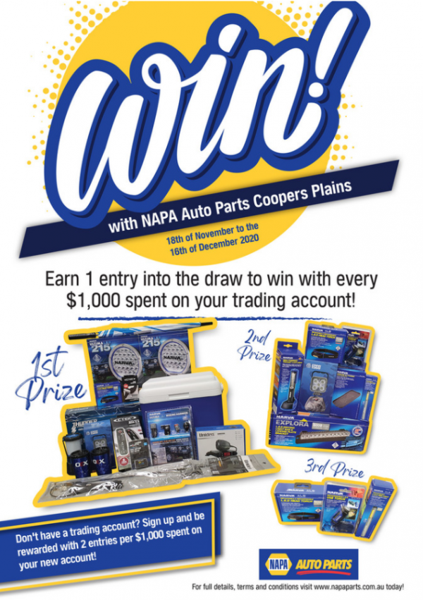 Win Prize Packs With NAPA Auto Parts Coopers Plains | NAPA