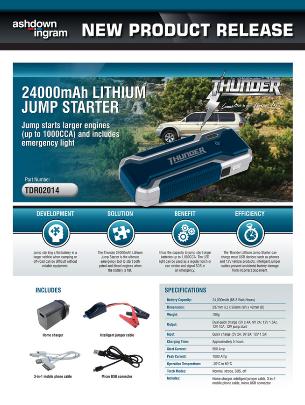 Thunder lithium on sale jump starter