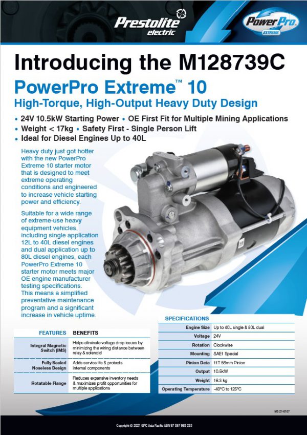 Prestolite Starter Motor M128739C NAPA