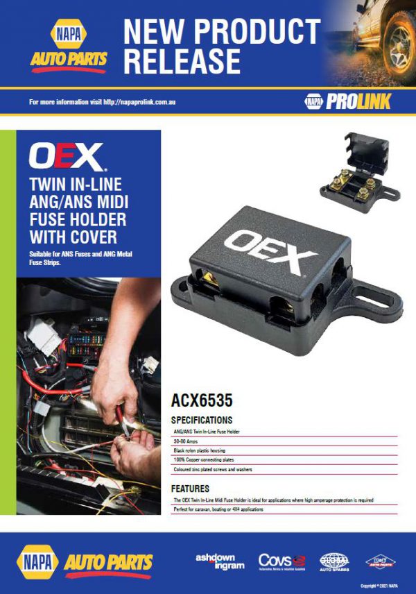 Twin InLine ANG/ANS Midi Fuse Holder with Cover NAPA Auto Parts