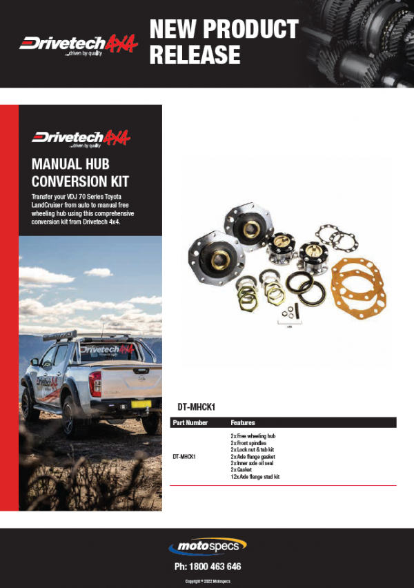 Toyota LandCruiser Manual Hub Conversion Kit NAPA Auto Parts