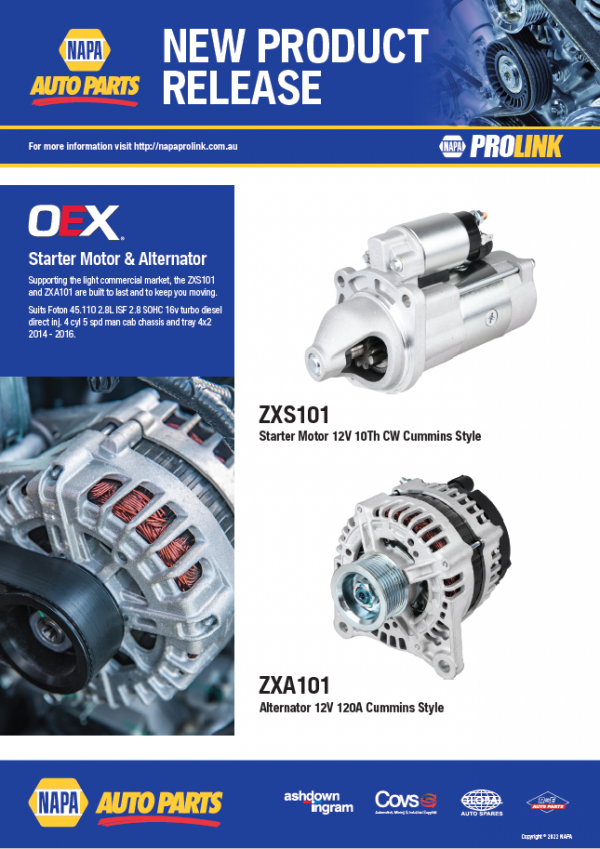 OEX Starter Motor & Alternator NAPA Auto Parts