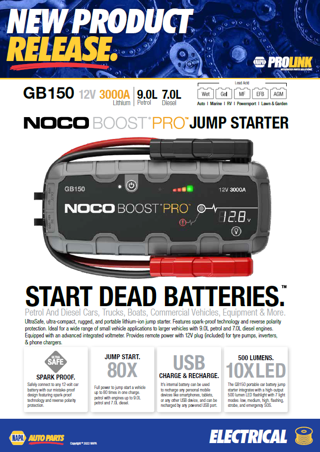 Noco Genius Booster GB150 Starthilfegerät 12V 3000A