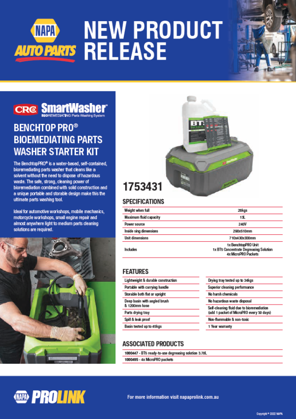 CRC SmartWasher BenchtopPRO® NAPA Auto Parts