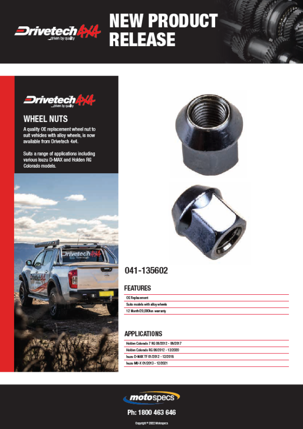Drivetech 4×4 Wheel Nuts NAPA Auto Parts