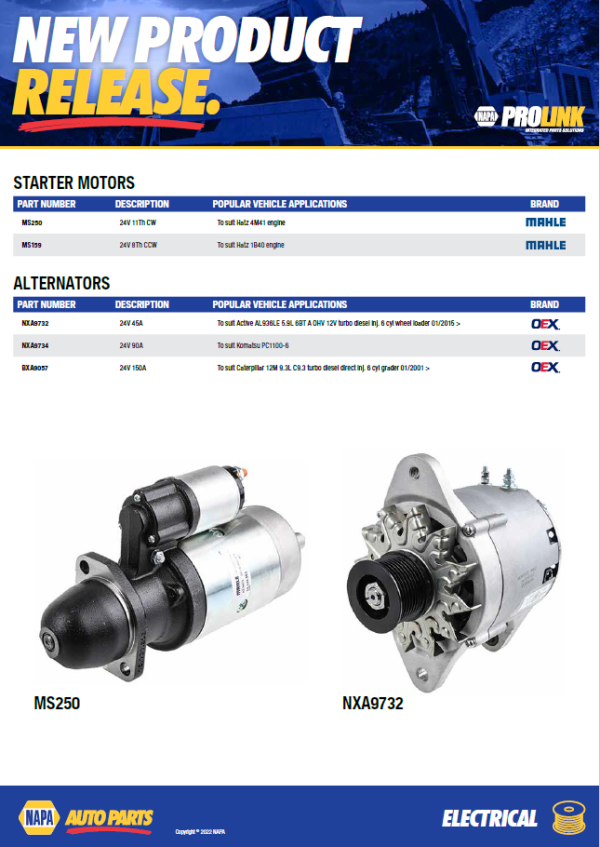 Starter Motors & Alternators NAPA Auto Parts