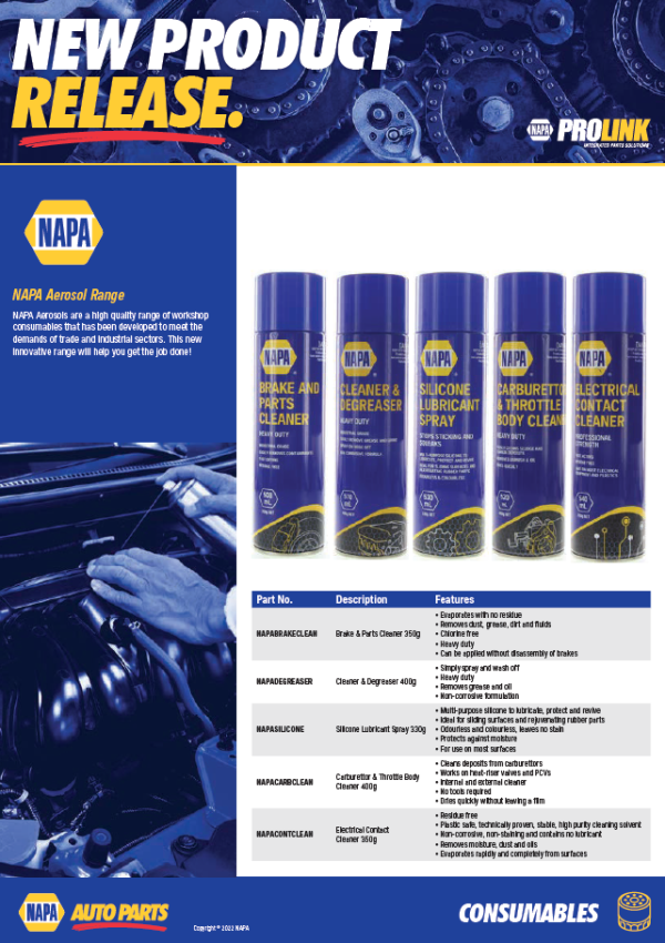 NAPA Aerosol Range NAPA Auto Parts