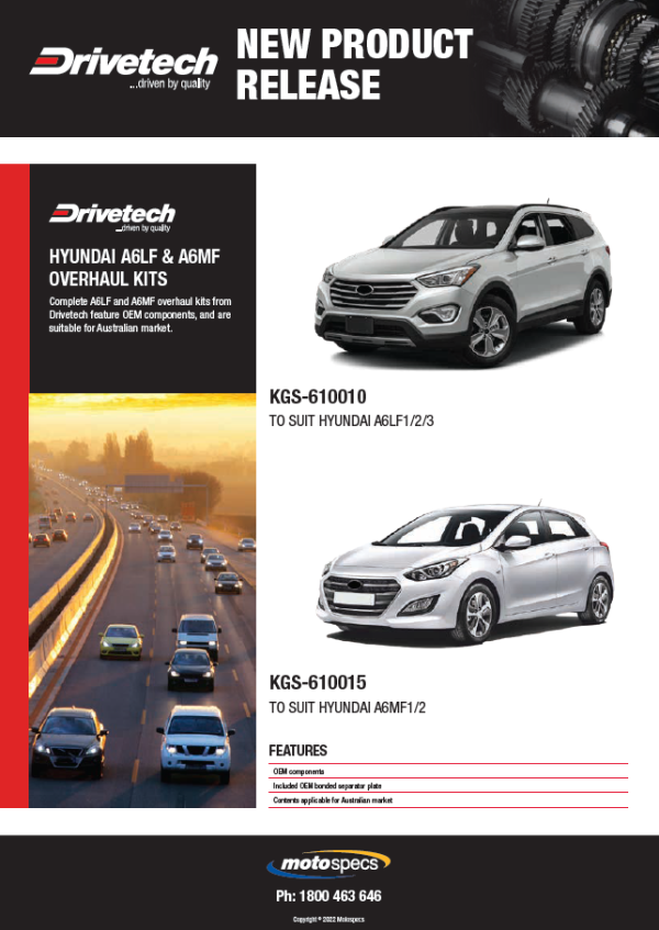 Drivetech Hyundai A6LF & A6MF Overhaul Kits NAPA Auto Parts