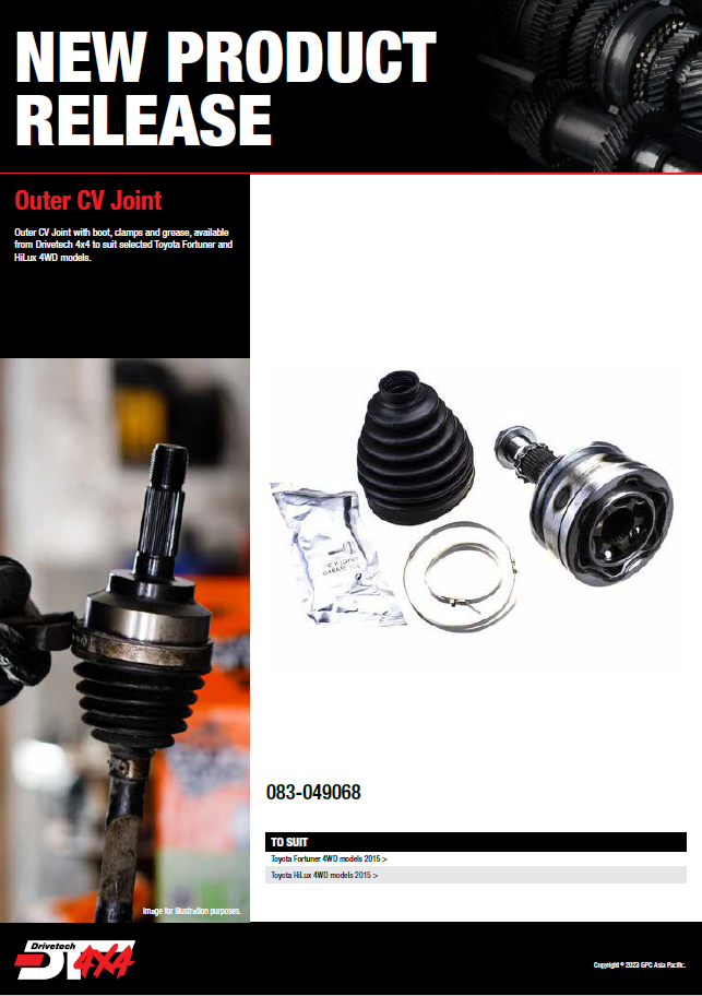 Drivetech 4×4 Outer CV Joint NAPA Auto Parts
