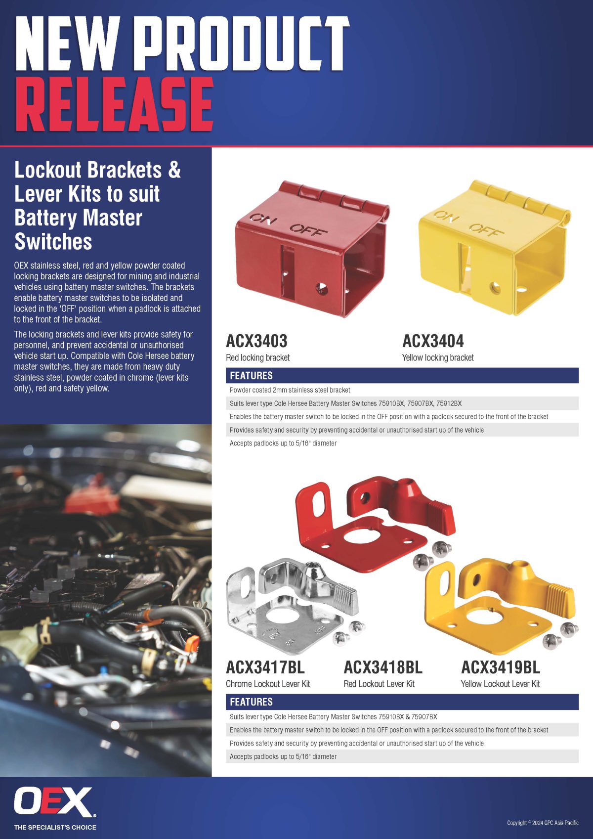OEX Lockout Brackets & Lever Kits for Battery Master Switches – NAPA